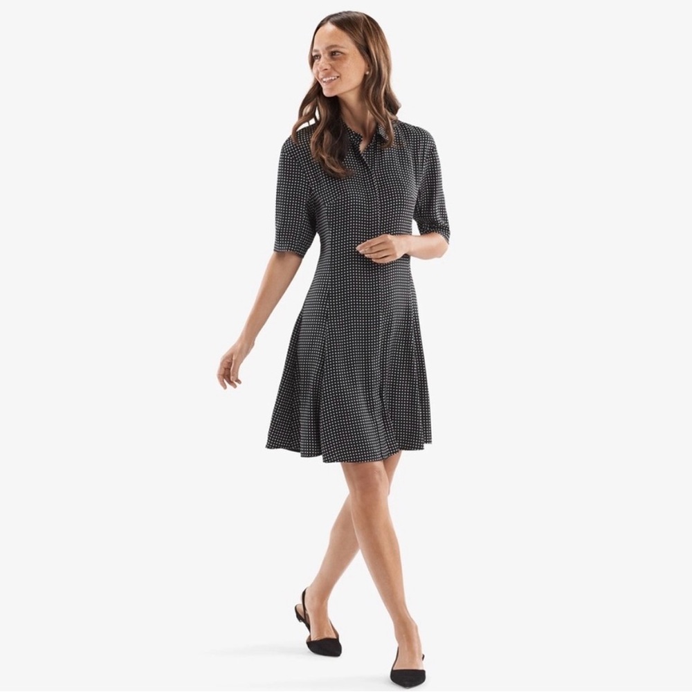 MM. LAFLEUR | Black & White Agnes Dress size 4 Royal Checker Polka Dot